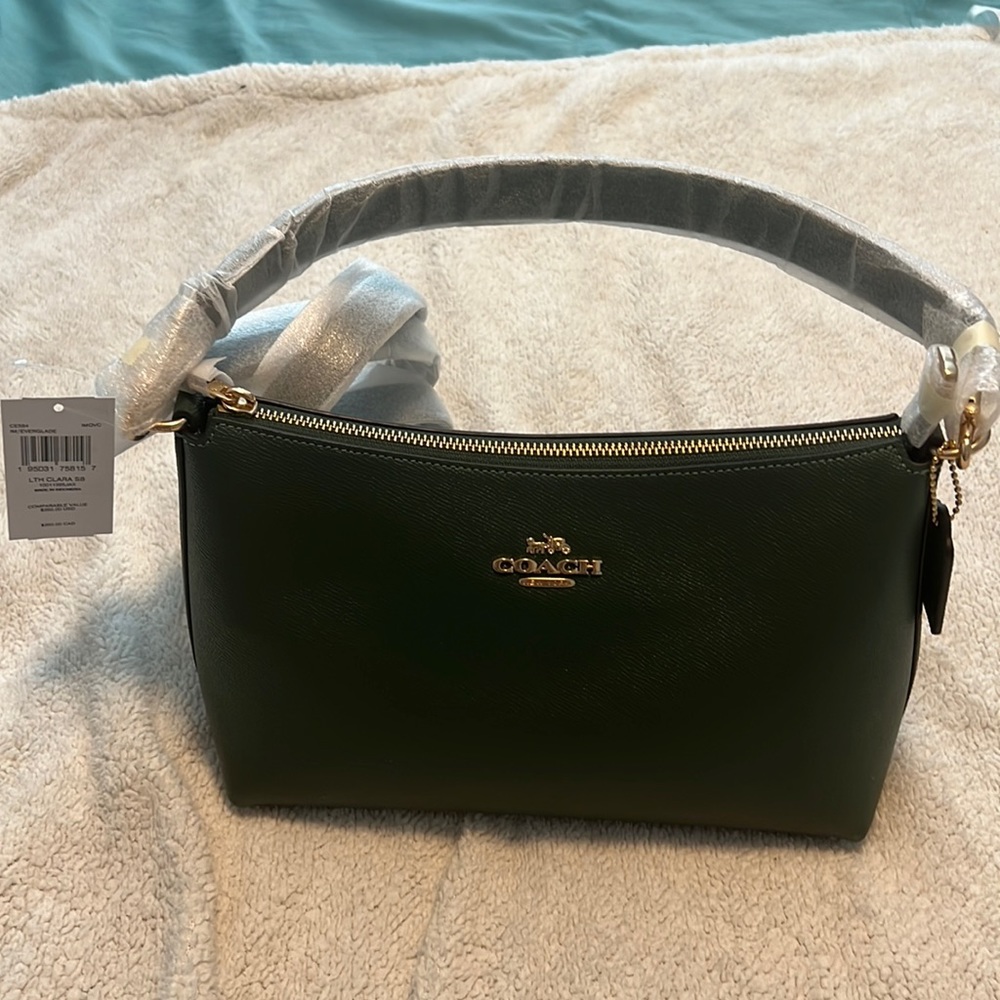 Coach leather Clara purse in Everglade green